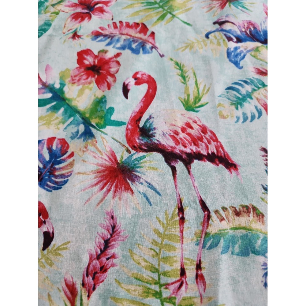 1/2 yd Fancy Flamingo Light Blue Beautiful Tropical Hawaiian Design Cotton JOANN